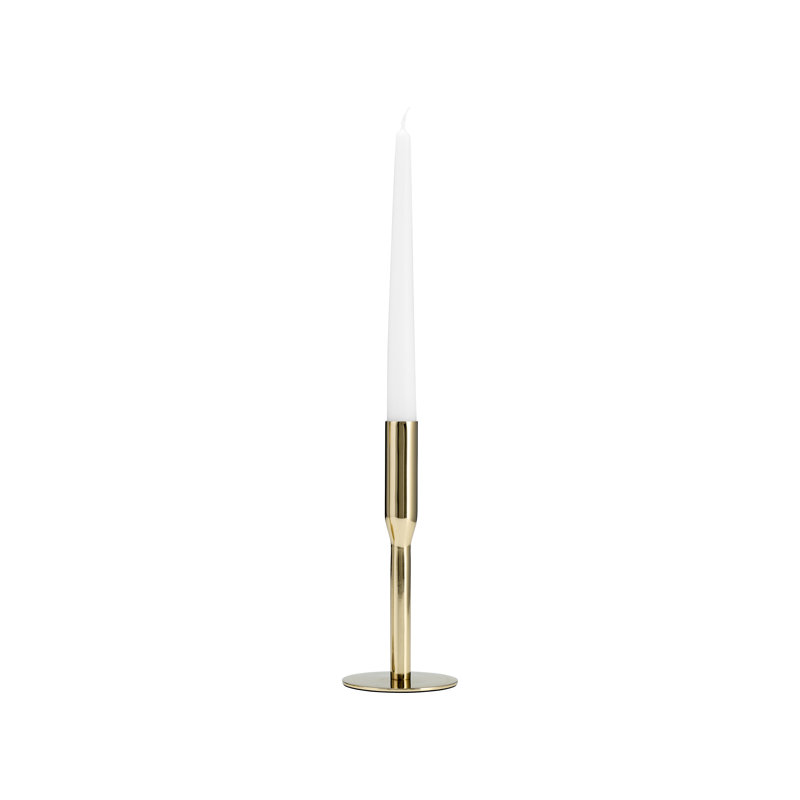 Metal, Taper Candle Holder, Gold, 8" H x 4" W x 4" D