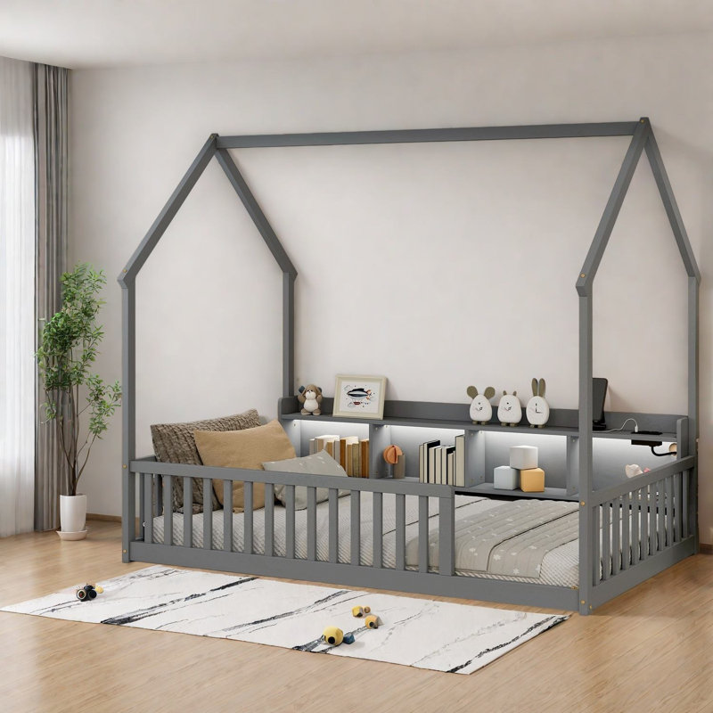 Lits avec rangement, lit simple en bois de pin pour chambre d'enfant