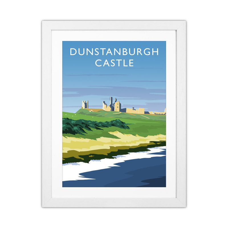 Dunstanburgh Castle Portrait 1 Piece Wall Art, 53.5cm H x 43.5cm W x 3cm D, White Framed
