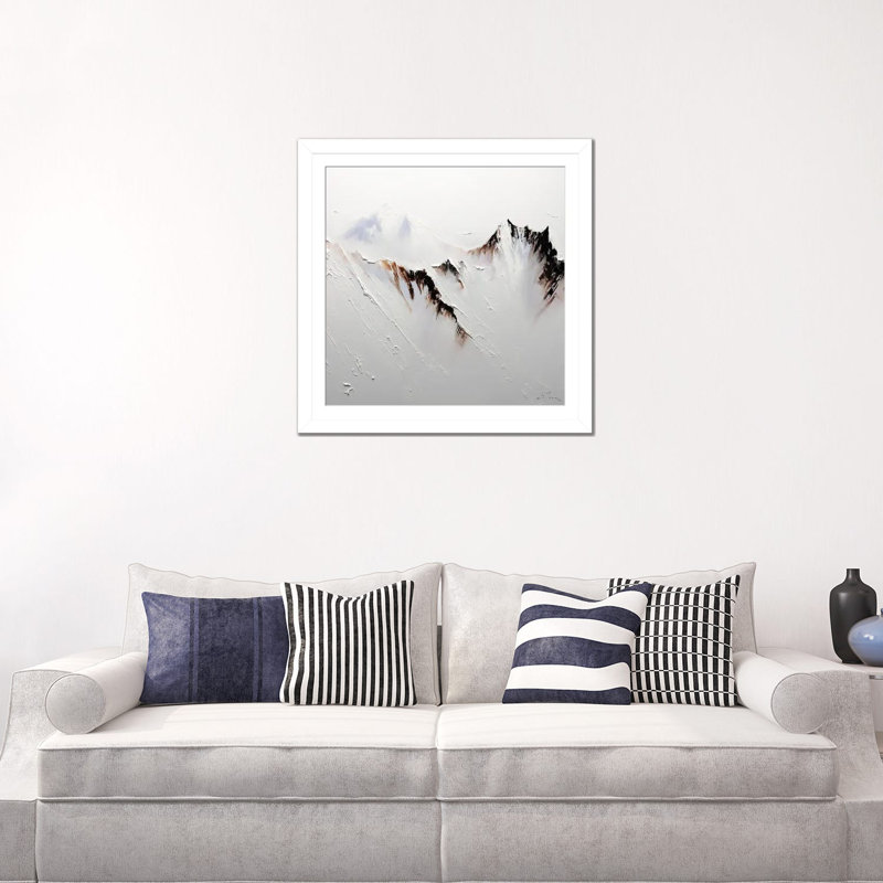 Crowned In Snow, White Open Corner Frame Paper, 24" H x 24" W x 1" D