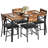 5-Piece Dining Table Set For 4, Kitchen Table With 4 Pu Upholstered Dining Chairs-677427361