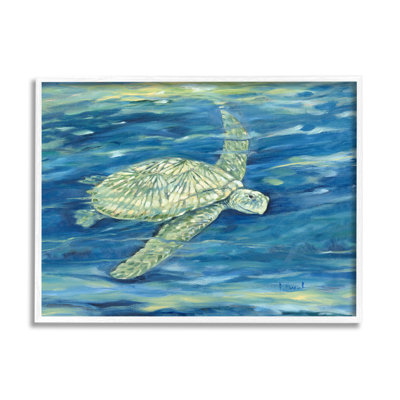 «Bay Isle Home», tortue, peinture sous-marine encadrée par Paul Brent