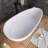 67" Solid Surface Freestanding Soaking Bathtub in Matte White
