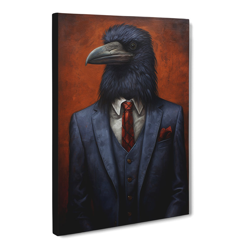 Raven In A Suit No.3 - Print, 60cm H x 40cm W x 3cm D