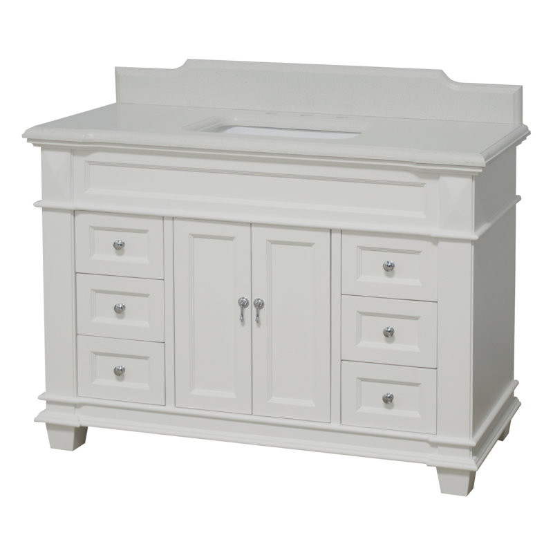 Ensemble de meuble-lavabo simple 48 po Ensa, Quartz, Blanc