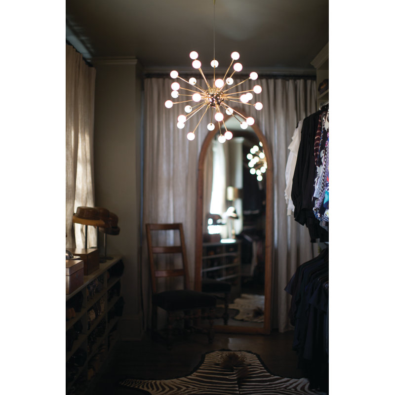 Impulse 30 - Light LED Chandelier, Polished Gold