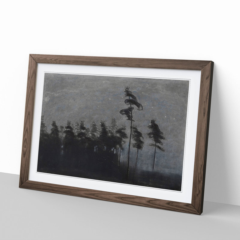 Forest Vol.2 by Mikalojus Konstantinas - Picture Frame Painting, 36cm H x 48cm W x 2cm D, Walnut Framed