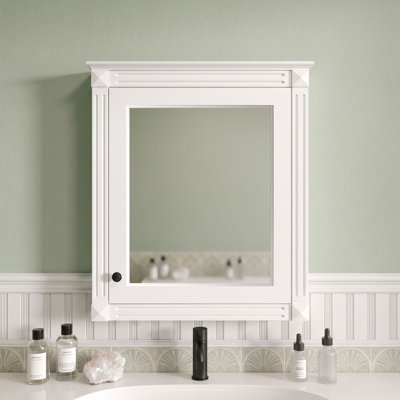 Meuble de salle de bain mural avec miroir et étagères ajustables