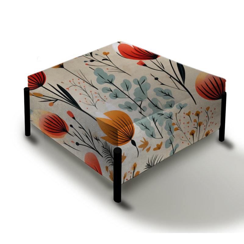Grand motif de fleurs orange I