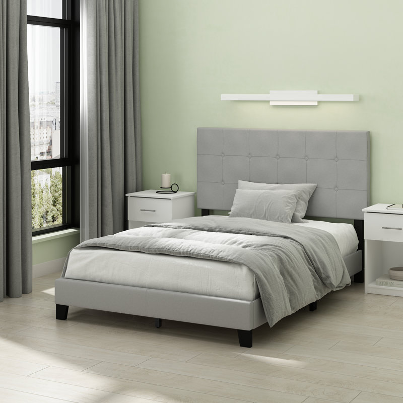 Magin Upholstered Platform Bed, Full, Gray