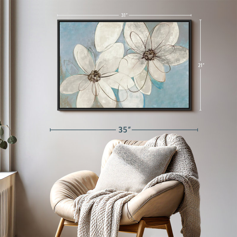 Impression sur toile bleue et neutre, H 21 po x l 31 po