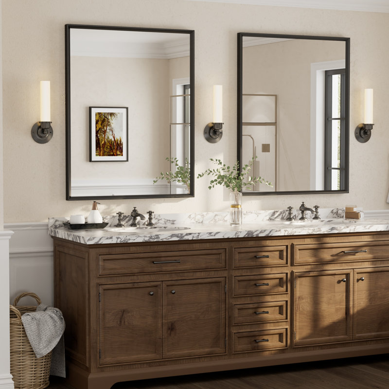 Miroir mural Amara, 40 po x 32 po, Matte Black
