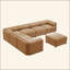 Canapé modulaire moderne 6 pièces avec rangement en chenille de chameau doux de style contemporain Cylindrica pour le salon