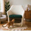 Fauteuil d'appoint rembourré en tissu d'ameublement de style moderne Mid-Century 2 en 1 Pet Furniture