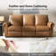 Canapé inclinable électrique en cuir véritable rembourré de duvet synthétique 86,25 po-1423949425