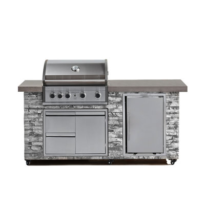 Pro Elite 78" 4-Piece 5-Burner Liquid Propane BBQ Grill Island