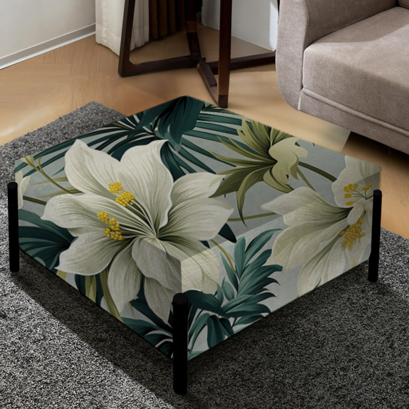 Serene Jungle - Grand repose-pieds carré Plants