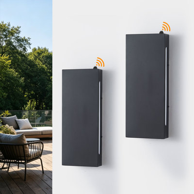 2 Packs Outdoor Wall Sconces Black Hardwired Integrated LED Ponce