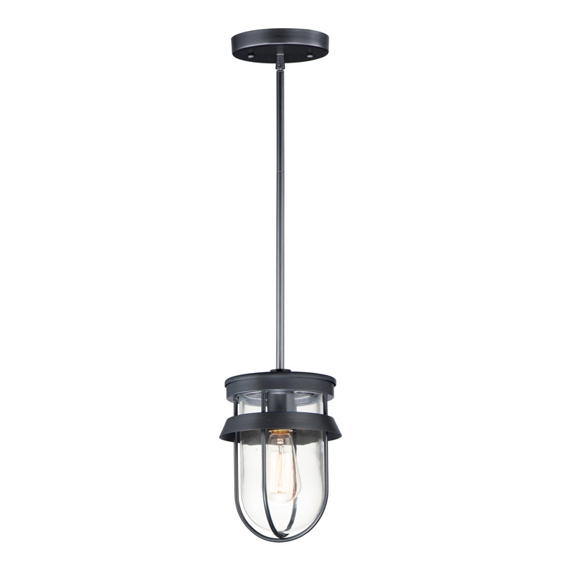 Barksdale Semi Flush Mount, Black, Clear