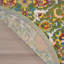 Tapis vert / orange / ivoire tissé à la machine Weylyn-648487796