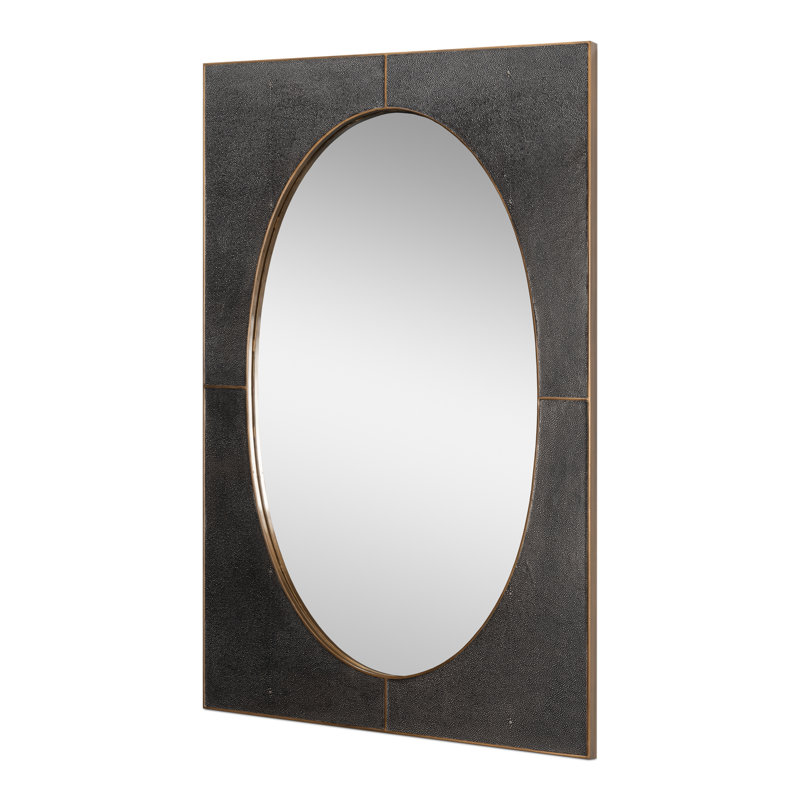 Francis Rectangle Iron Mirror, Antique Gray