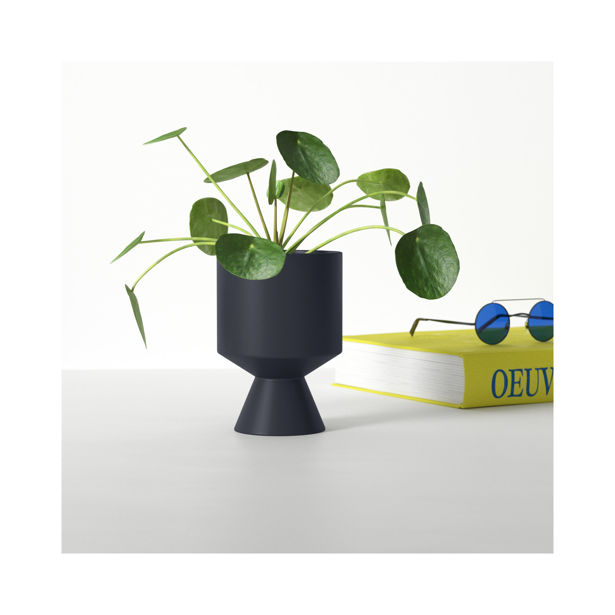 Patricia Handmade Ceramic Pot Planter, 7.5" H x 5.25" W x 5.25" D