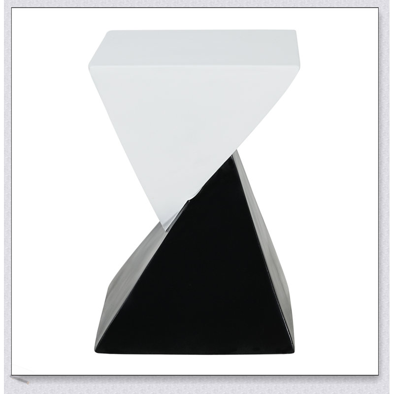 Modern Geometric MGO Side Table - Stylish Two-Tone Design For Indoor And Outdoor Use, Perfect For Living Room And Patio