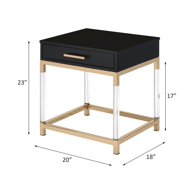Table de bout rectangulaire à 1 tiroir Esmine
