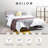 Mellow KERT Metal and Wood Platform Bed Frame with Upholstered Headboard,-114165565-114165566