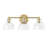 Albern 3-Light Brushed Gold Glass Vanity Wall Sconce for Bathroom