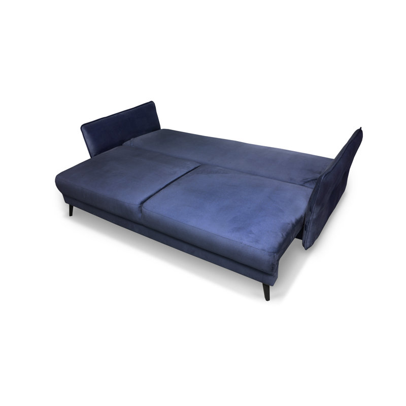 Pam 3 Seater Velvet Sofa Bed, Blue