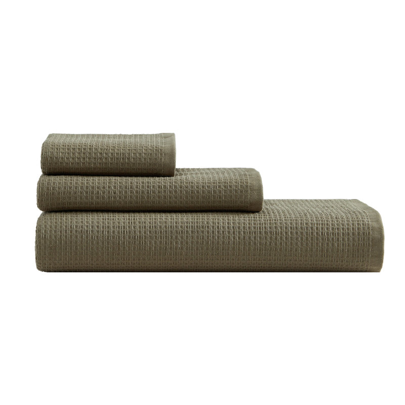 Ensemble de serviettes en coton 3 pièces Essence Calvin Klein Eternity, Vert foncé