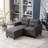 Renetha 52" Wide Modular Sofa Loveseat with Ottoman