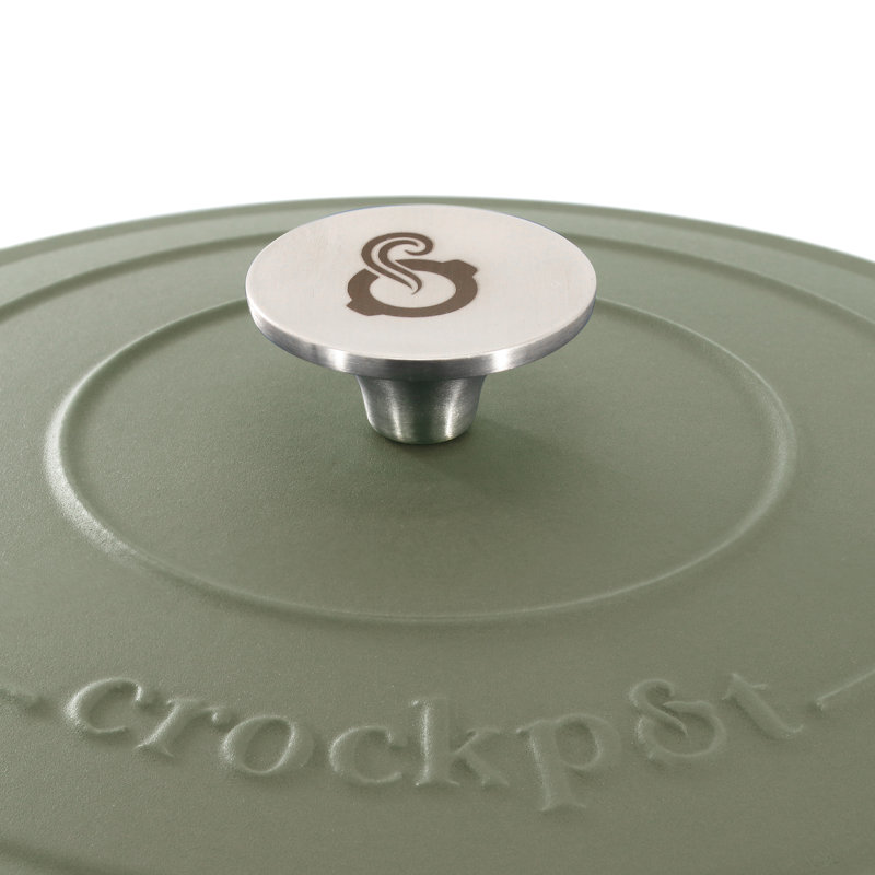 Crockpot Artisan Enameled Cast Iron Dutch Oven, Green, 5 quarts