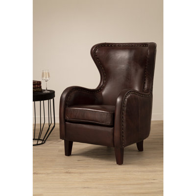 Elliana Leather Wingback Chair