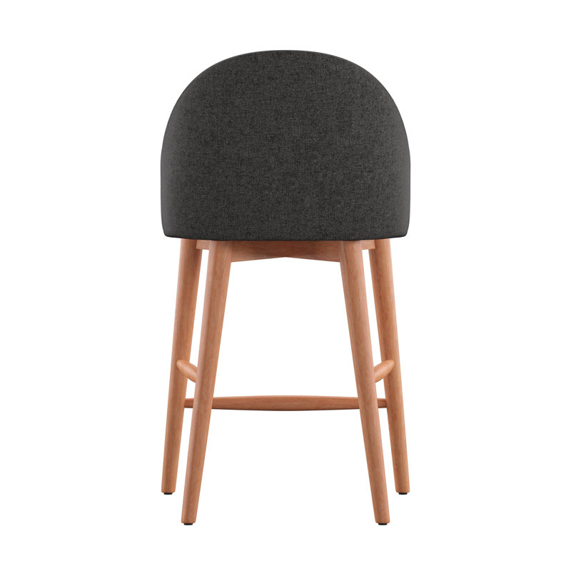 Tabouret de bar et de comptoir Loyd, Naturel, Gris foncé, Tabouret de comptoir (siège d'une hauteur de 24,2