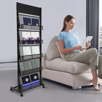 5-Layer  Metal Free Standing Magazine Rack