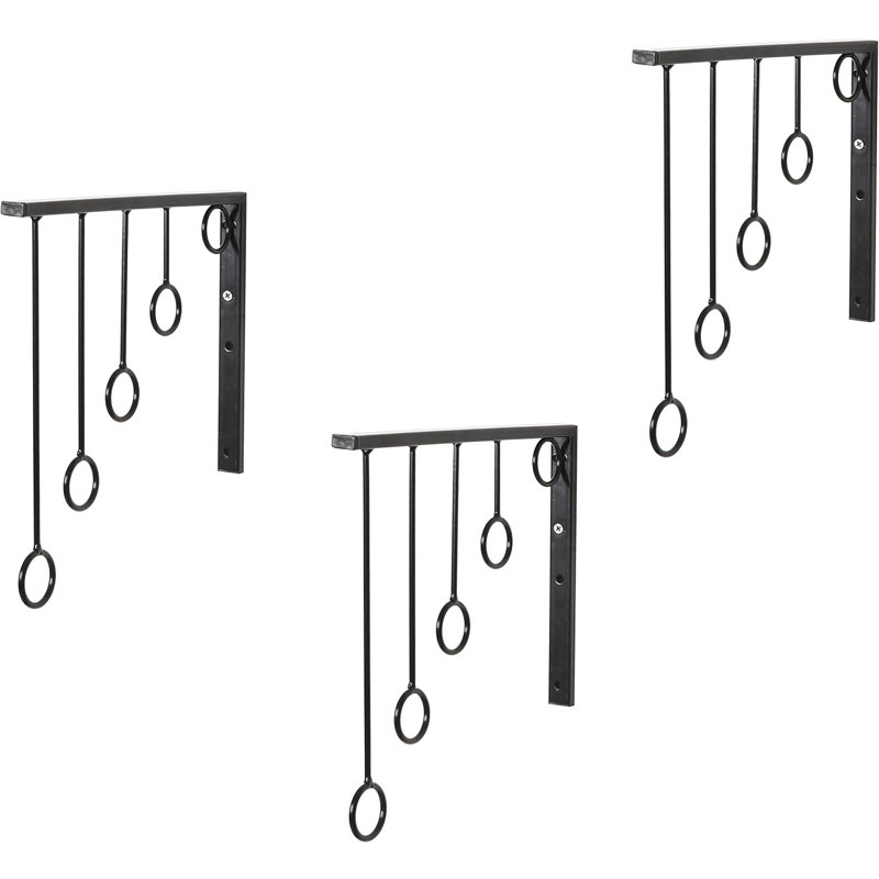 30.5cm W Wall Mounted Garment Rack, Black