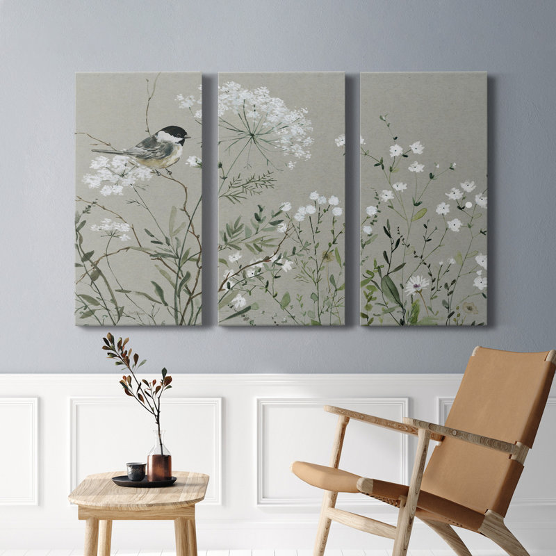Bouquet Of Grace Meadow I - Ensemble de 3 toiles tendues, H 36 po x l 72 po x P 1 po