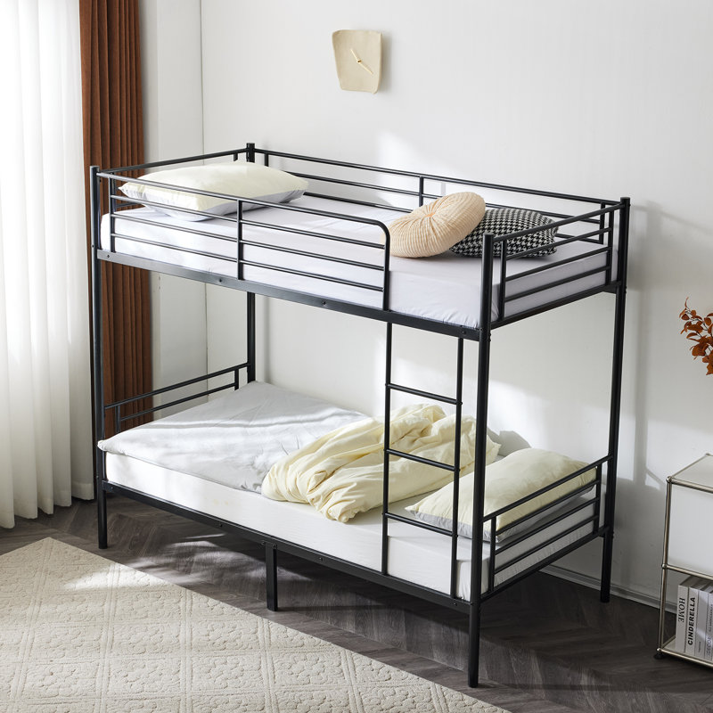 Single (3') Bunk Bed with Built-in Ladder Included, Black