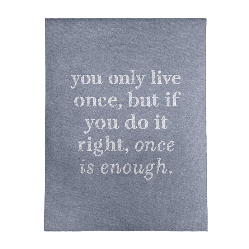 Tapis en chenille de polyester Quotes, Rectangle 8 pi x 10 pi