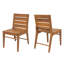 Chaise de salle à manger d'extérieur en bois d'acacia (ensemble de 2)