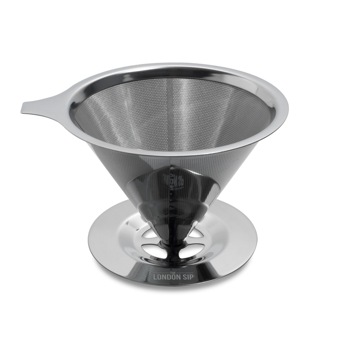 London Sip Stainless Steel Coffee Dripper, 1-4 Cup London Sip