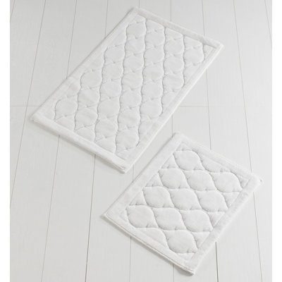 Ensemble de tapis de bain luxueux en coton (2 pièces), écru | Antibactérien, antidérapant sous la surface | Dimensions: 19,7 po x 23,6 po et 23,6 po x 39,4 po | 100% coton, 1,76 lb / yd², lavable à la machine (30 ° C), parfait pour la maison et le spa