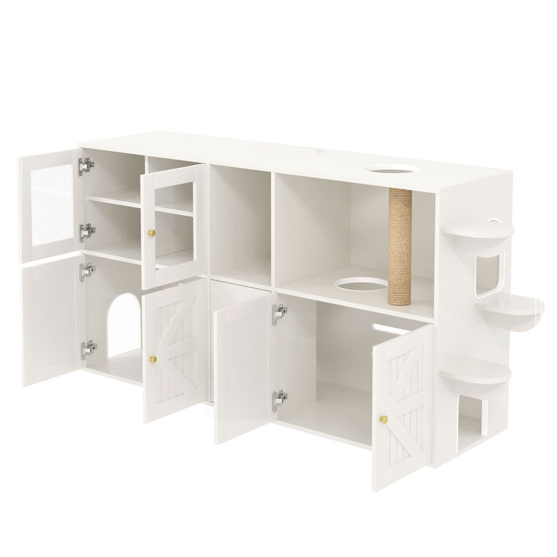 Brinton avec griffoir intégré et lumières DEL, White
