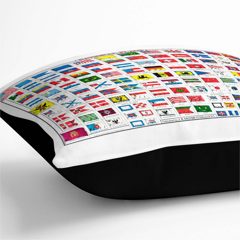 Square Throw Cushion, Black, 55cm H x 55cm W x 20cm D