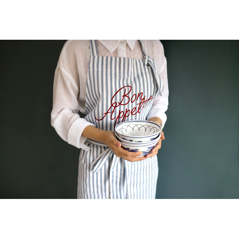 Blue Stripe Bib Apron