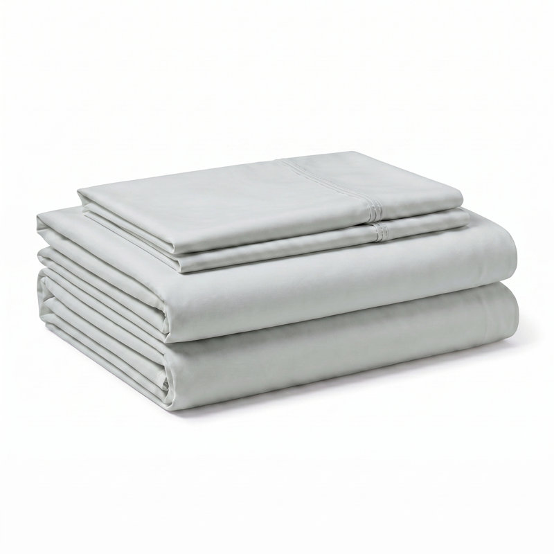 Split Hypoallergenic Sheet Set, Queen Sheet Set with 4 Pillowcases, Pewter