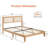 Queen LED Bed Frame With Natural Rattan Headboard, Queen Size Platform Bed Frame With LED Lights And Storage, Sturdy Wooden Slat Support, Mattress Foundation, No Box Spring Needed