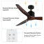 52 - Ventilateur de plafond brun antique sans lumière avec télécommande